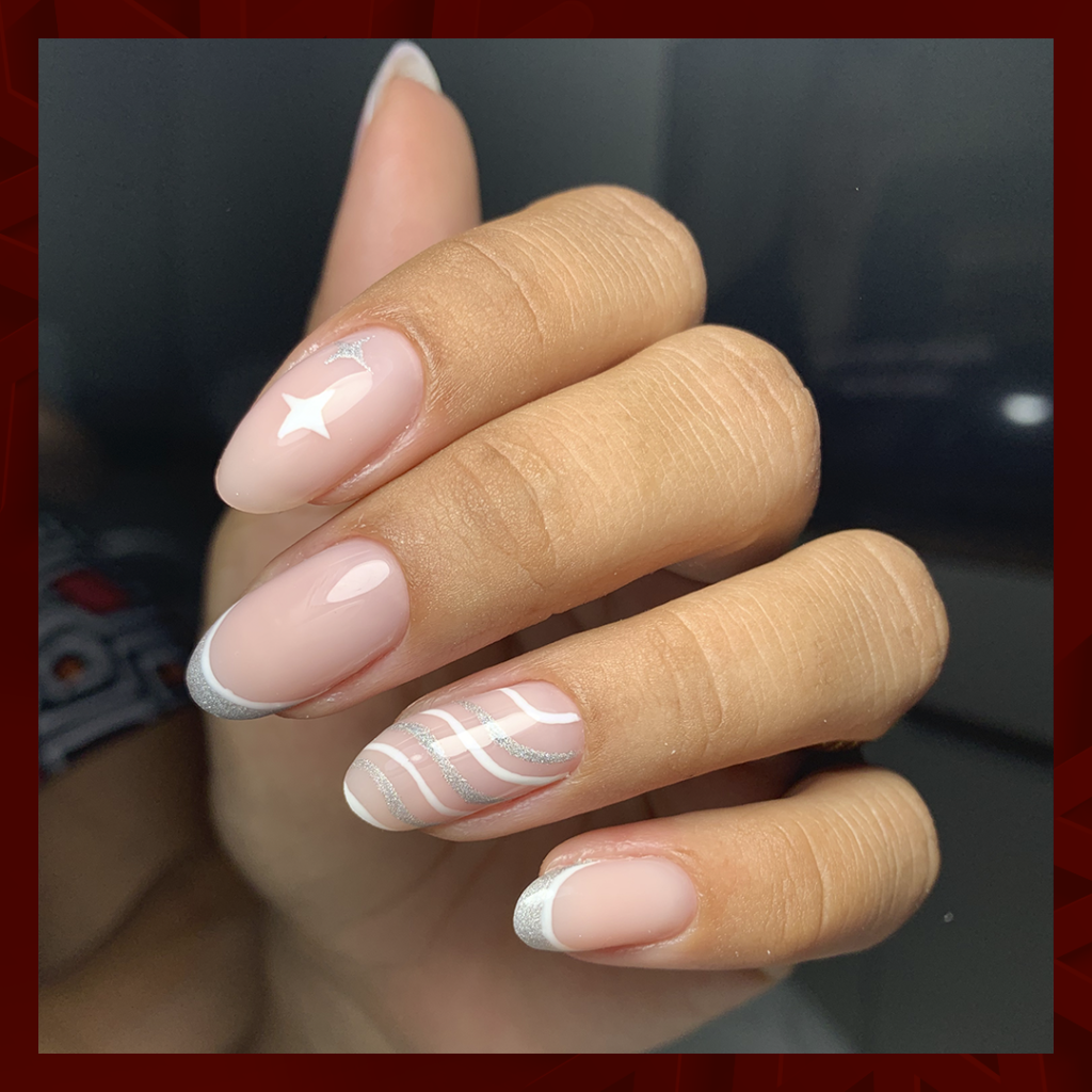 unhas claras vs unhas com brilho para ano novo