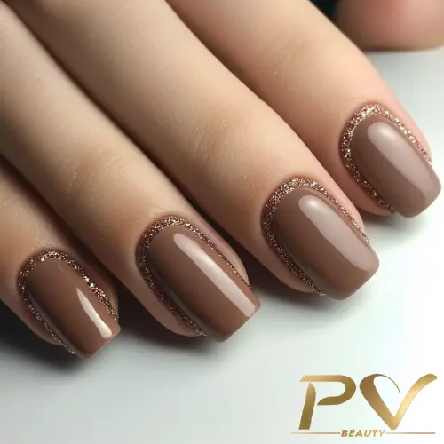 inspiração unhas marrom com francesinha