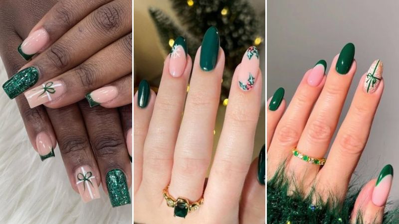 unhas de natal fáceis