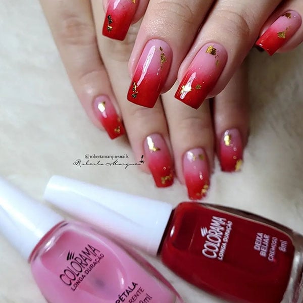 unhas de natal francesinha colorida