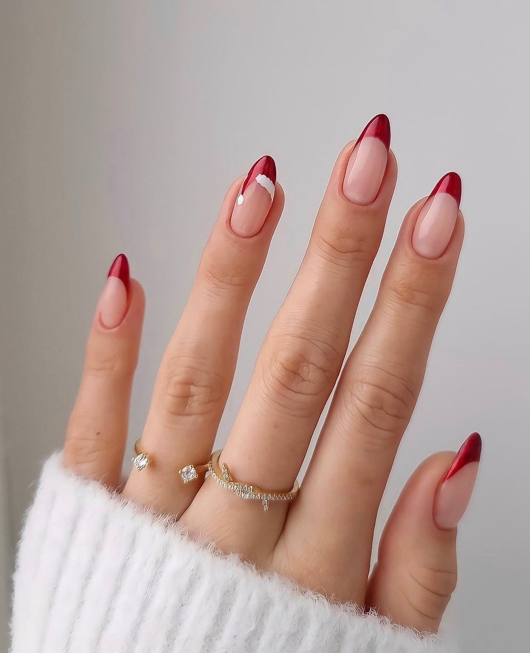 unhas de natal vermelhas