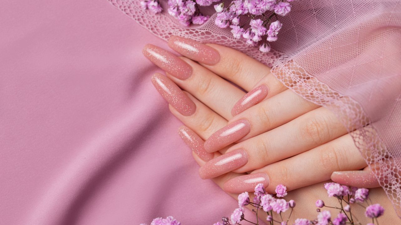 tutorial unhas pink ombré com glitter