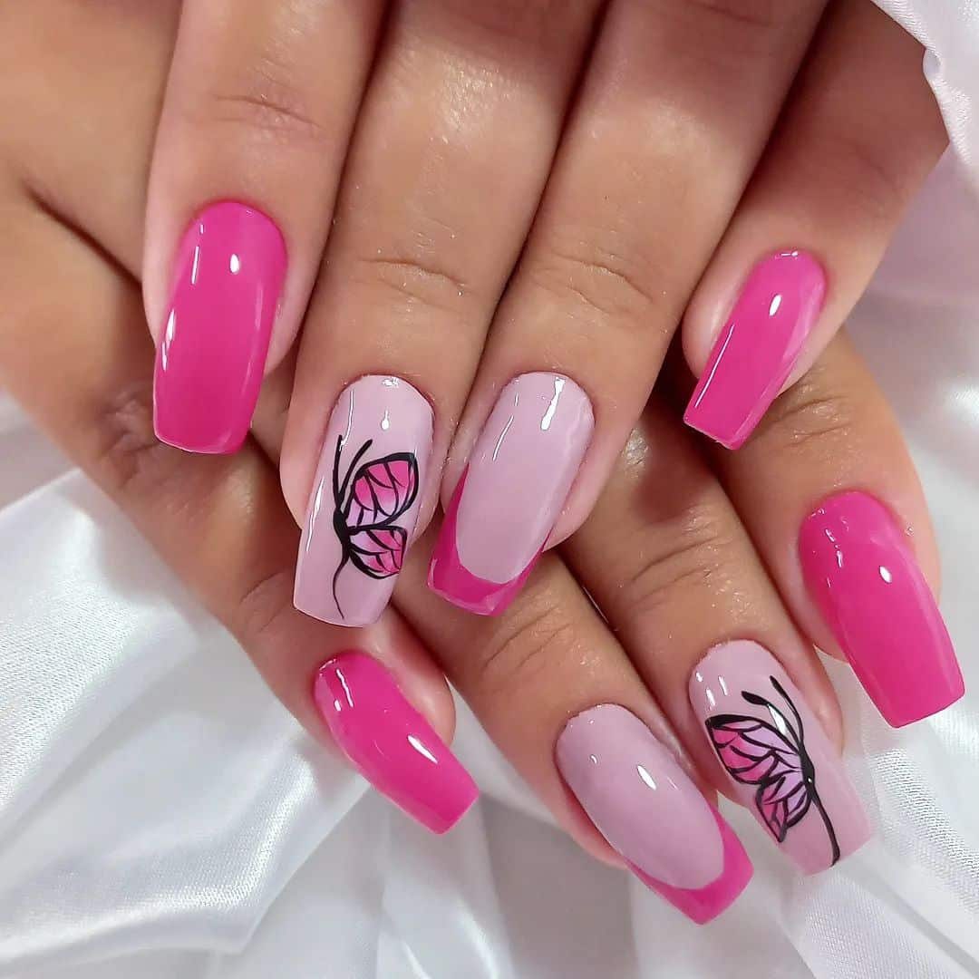 unhas pink