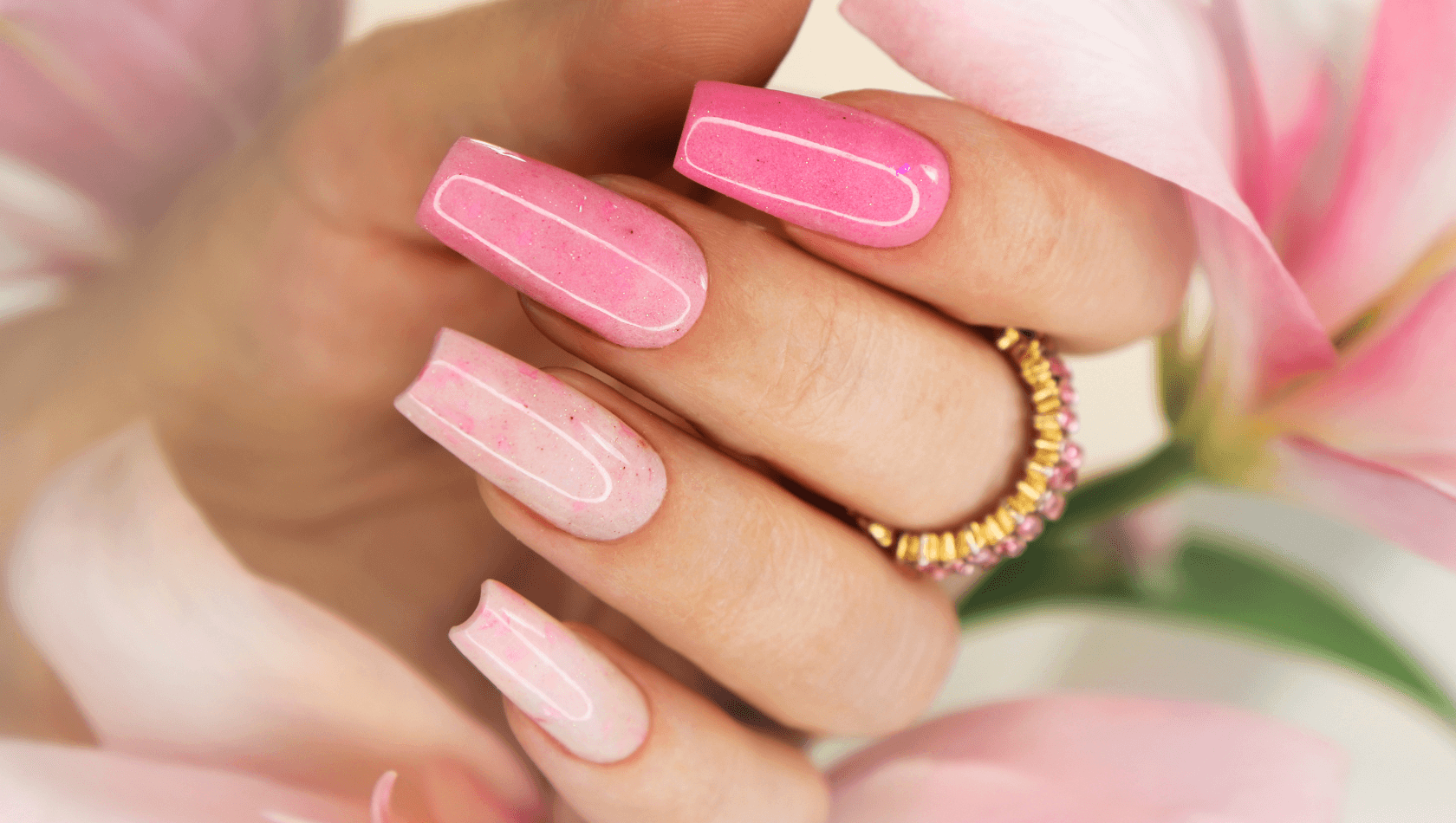 ideias unhas pink gel acrílico designs