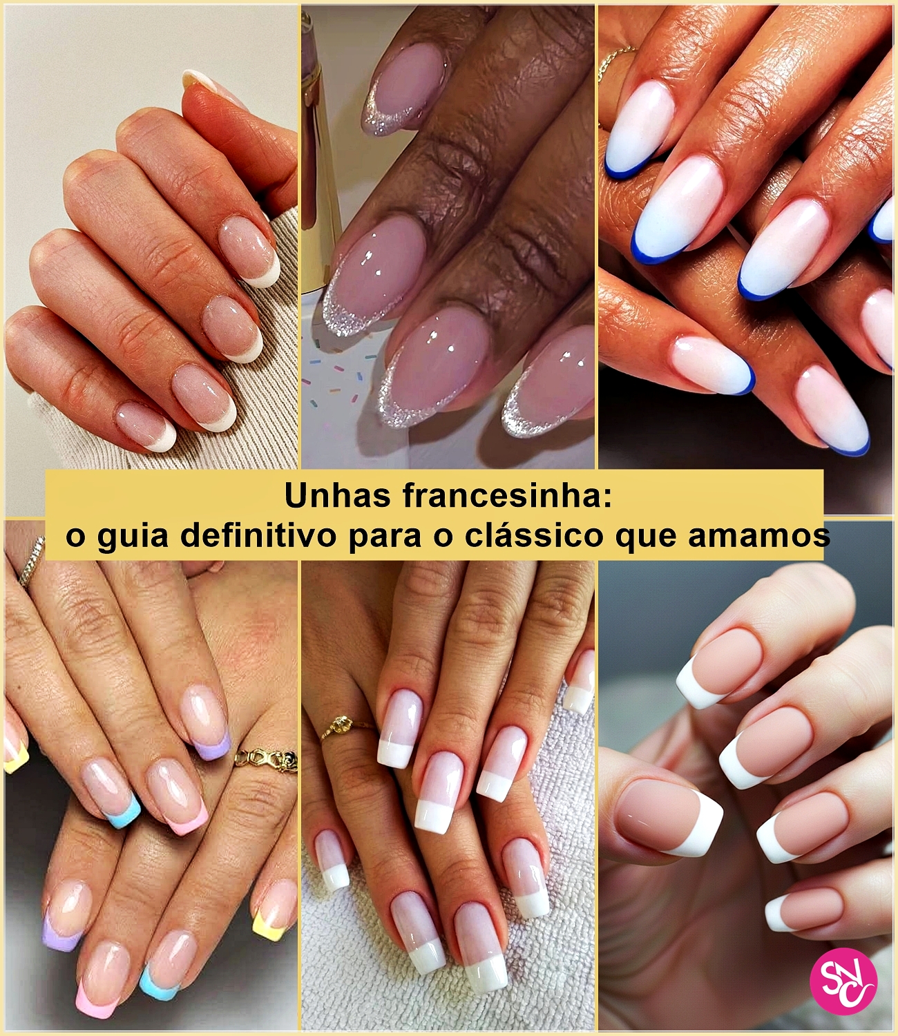 Unhas quadradas francesinha sorriso