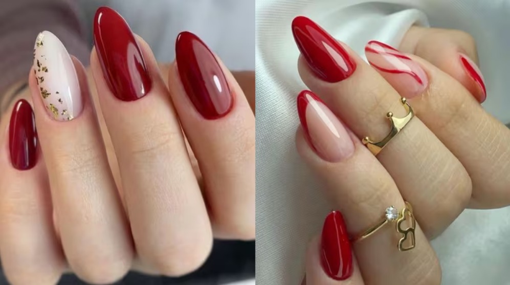 Unhas em gel formato bailarina