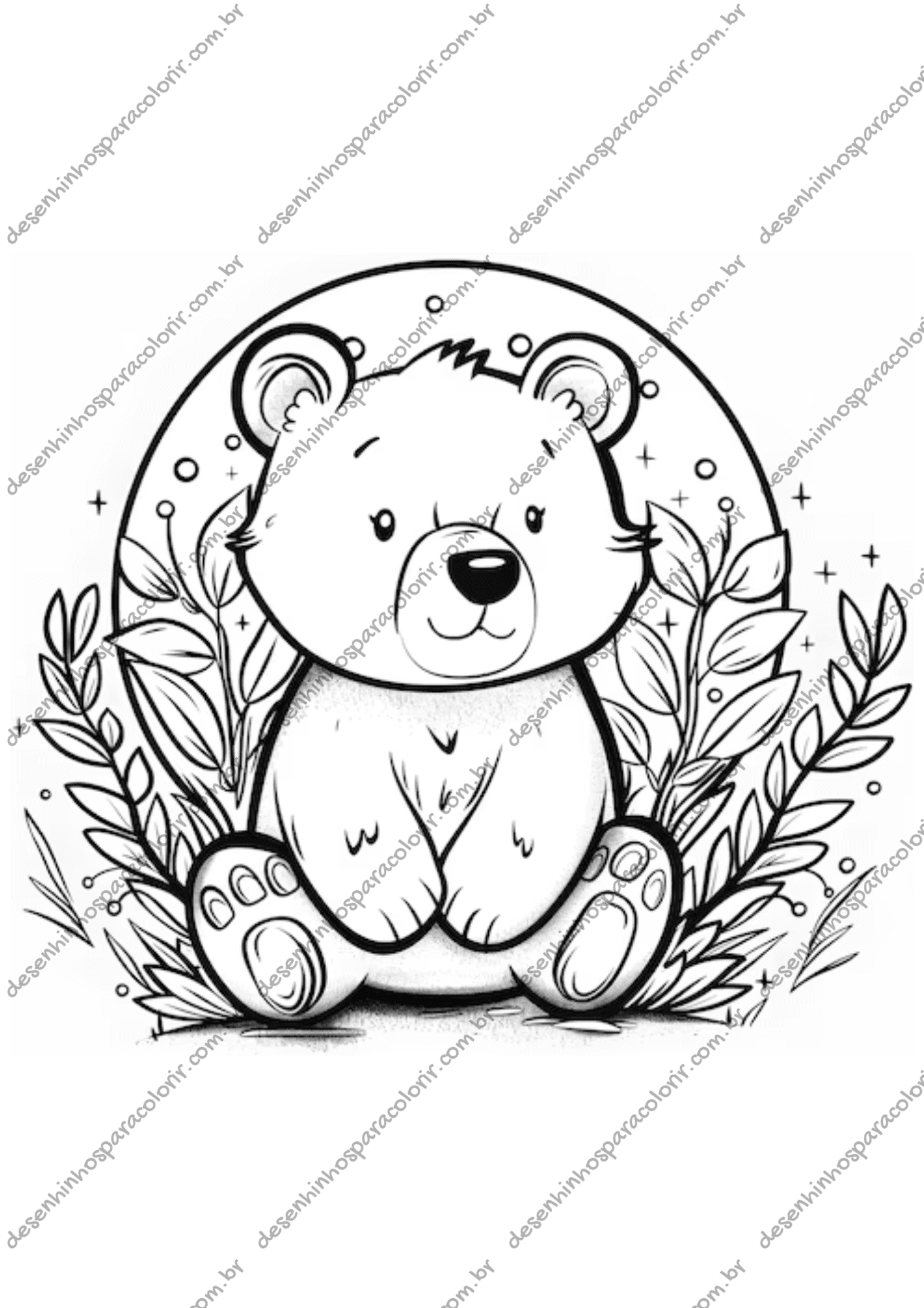 ursinho para colorir