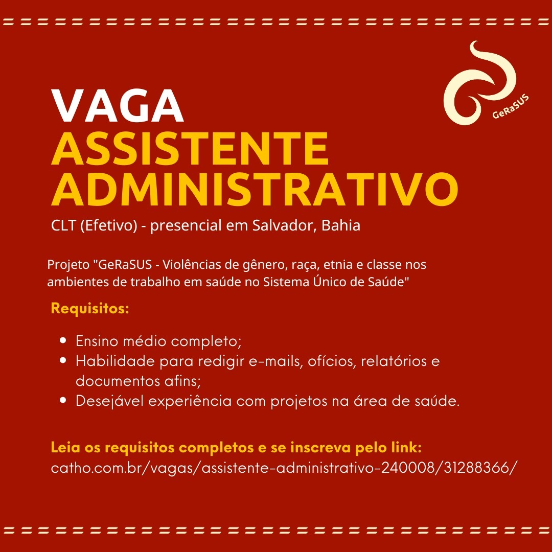 vagas assistente administrativo