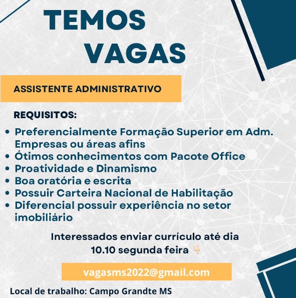 como conseguir vaga de assistente administrativo remota