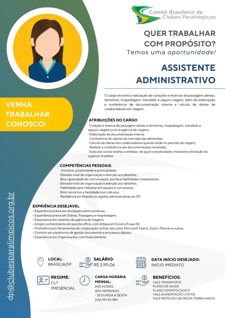 oportunidades de emprego assistente administrativo fevereiro 2026