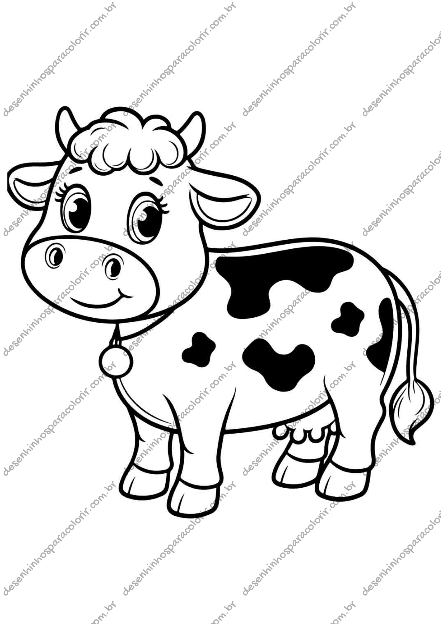 desenho de vaca para colorir e imprimir