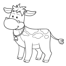 vaca fofa para colorir
