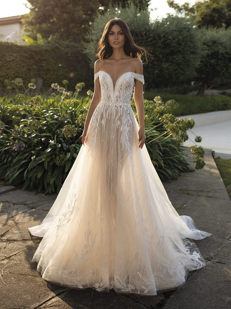 vestido noiva ombro a ombro com brilho