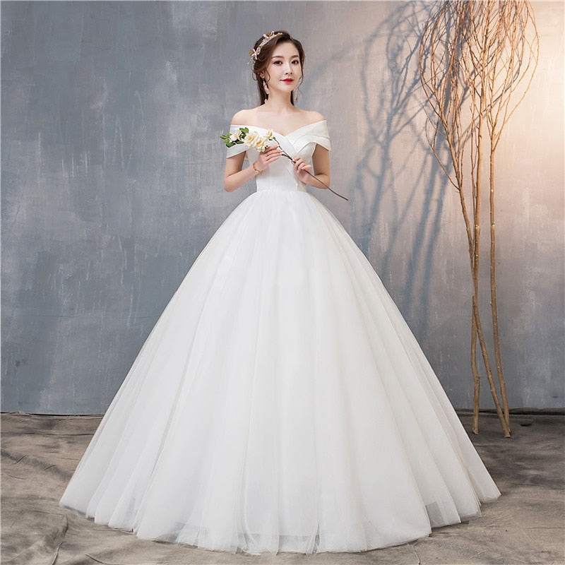 vestido noiva ombro a ombro com laço