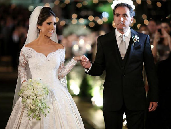 vestido noiva ombro a ombro cetim