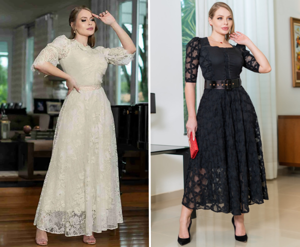 Tendências de vestidos de festa em renda para 2024