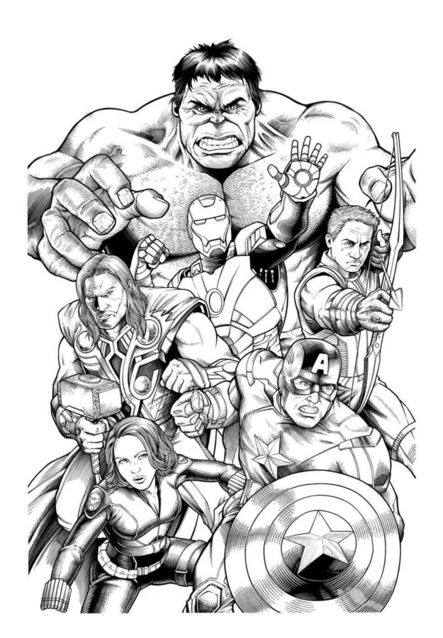 Heróis Vingadores para pintar