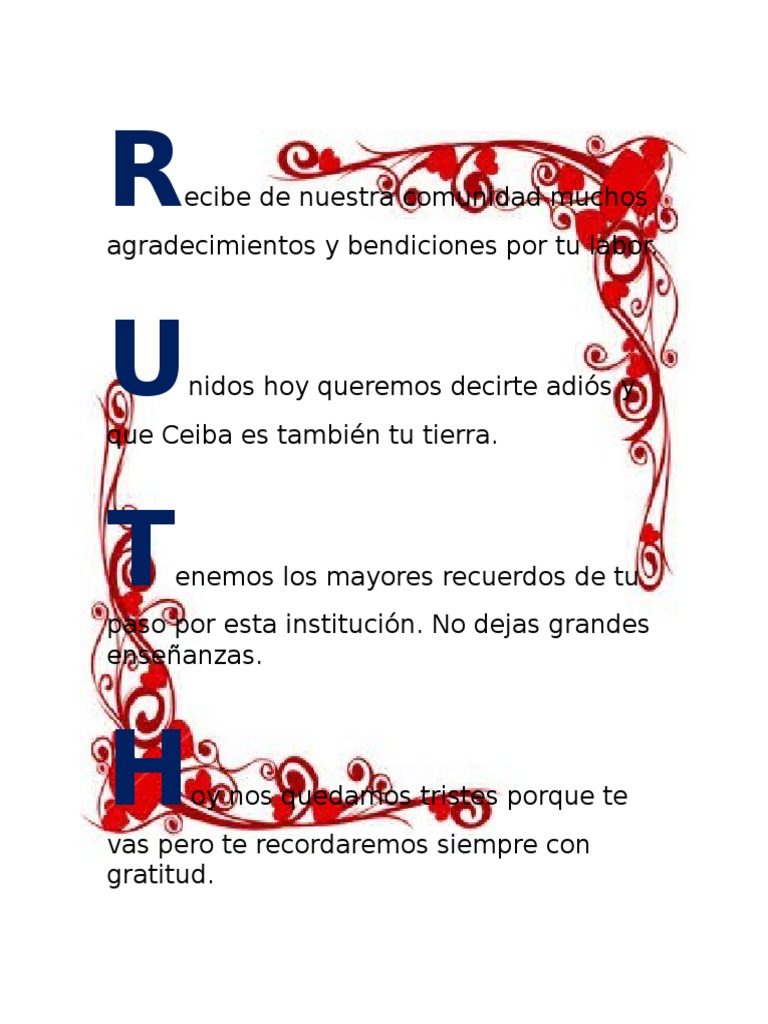 acróstico de amor com r