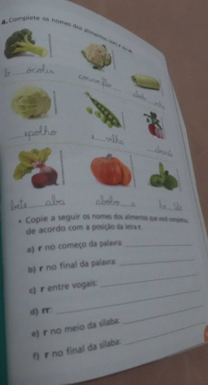 vegetais com R