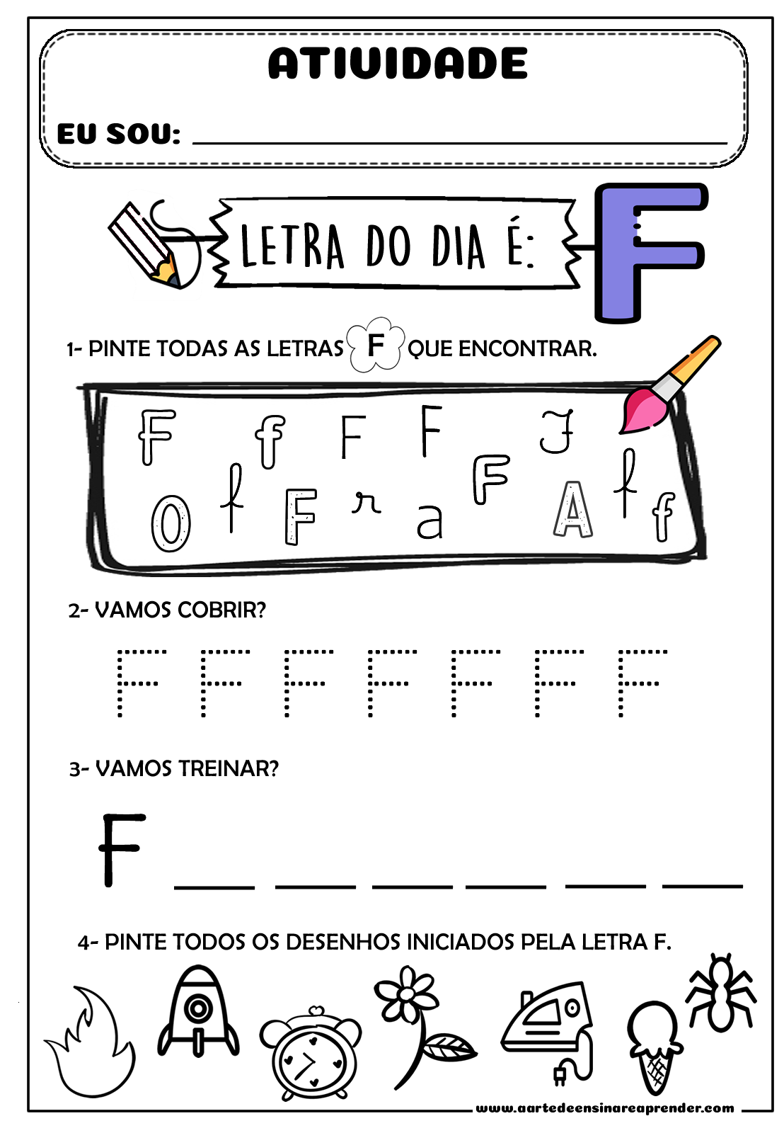 fichas de leitura letra f