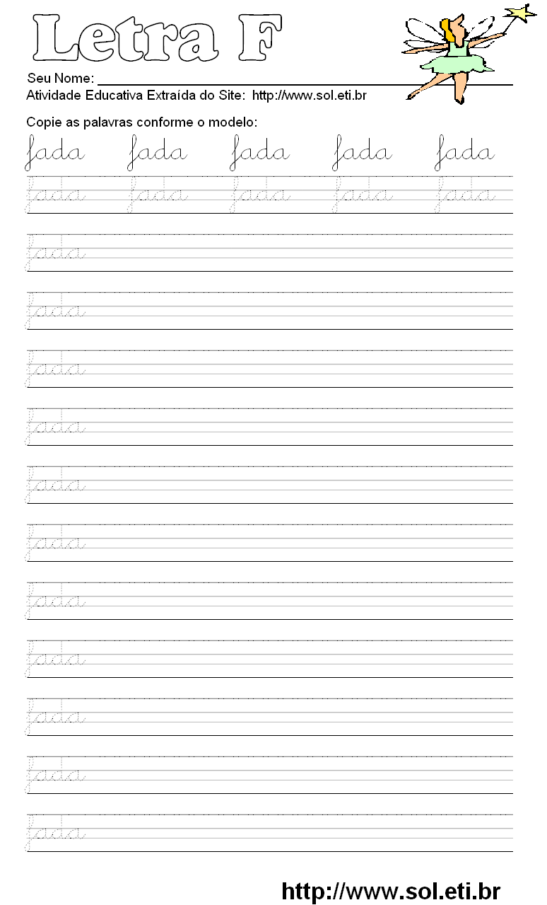 exercícios letra f alfabetização