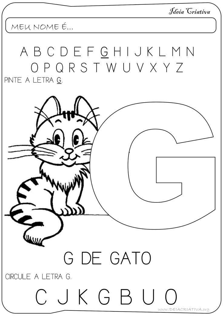 alfabetização letra G educação infantil