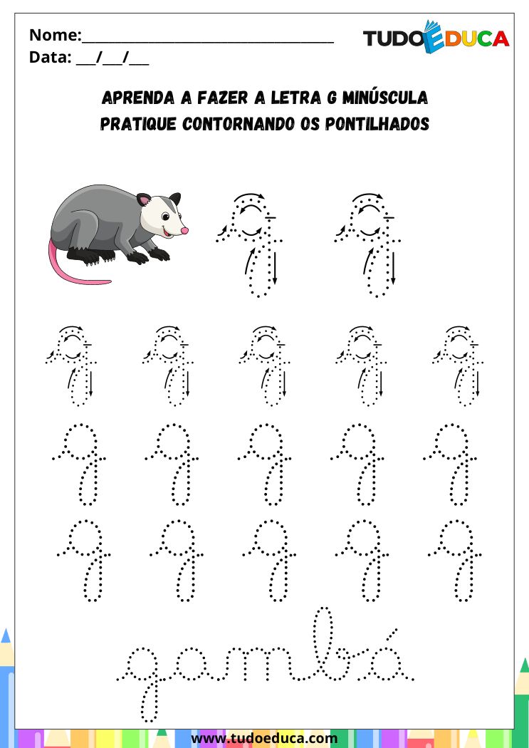 letra G pontilhado