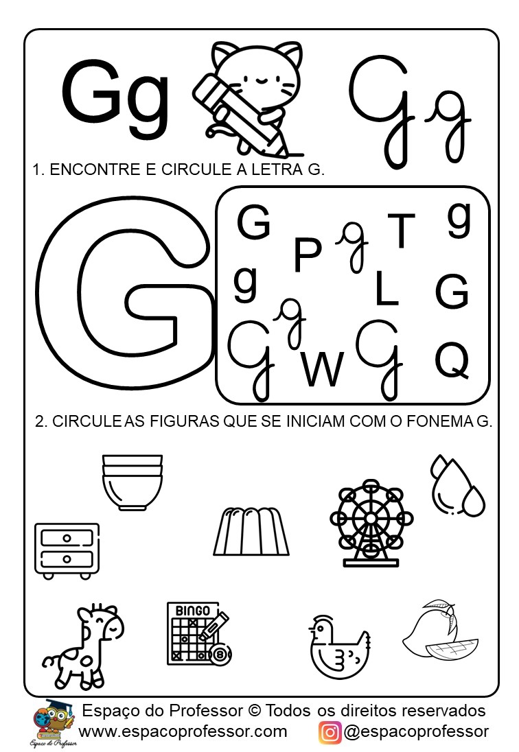 letra G pontilhado