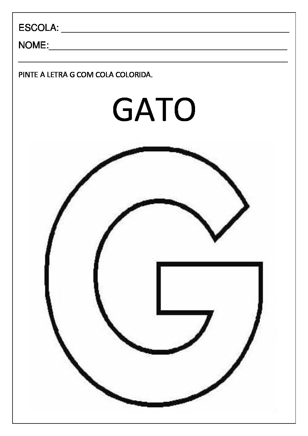 coordenação motora letra G