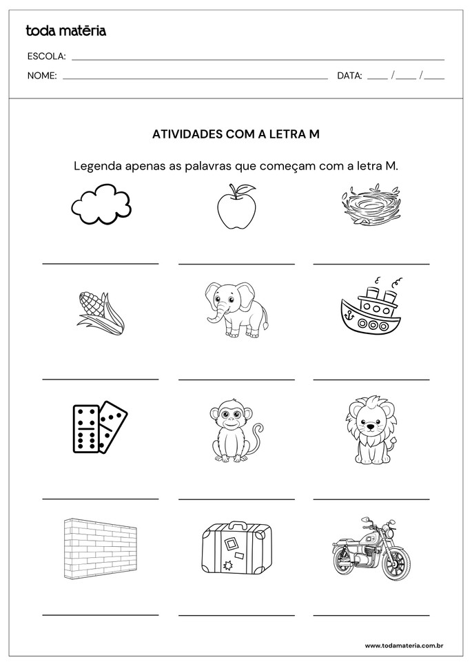 jogos com a letra m para alfabetização