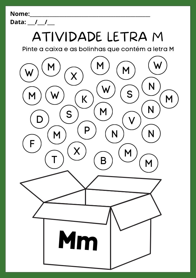 atividades letra m educação infantil para imprimir
