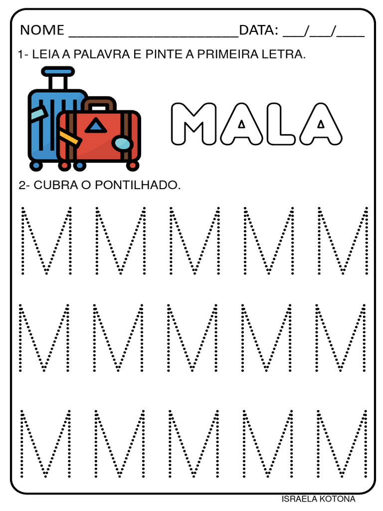 alfabetização letra m