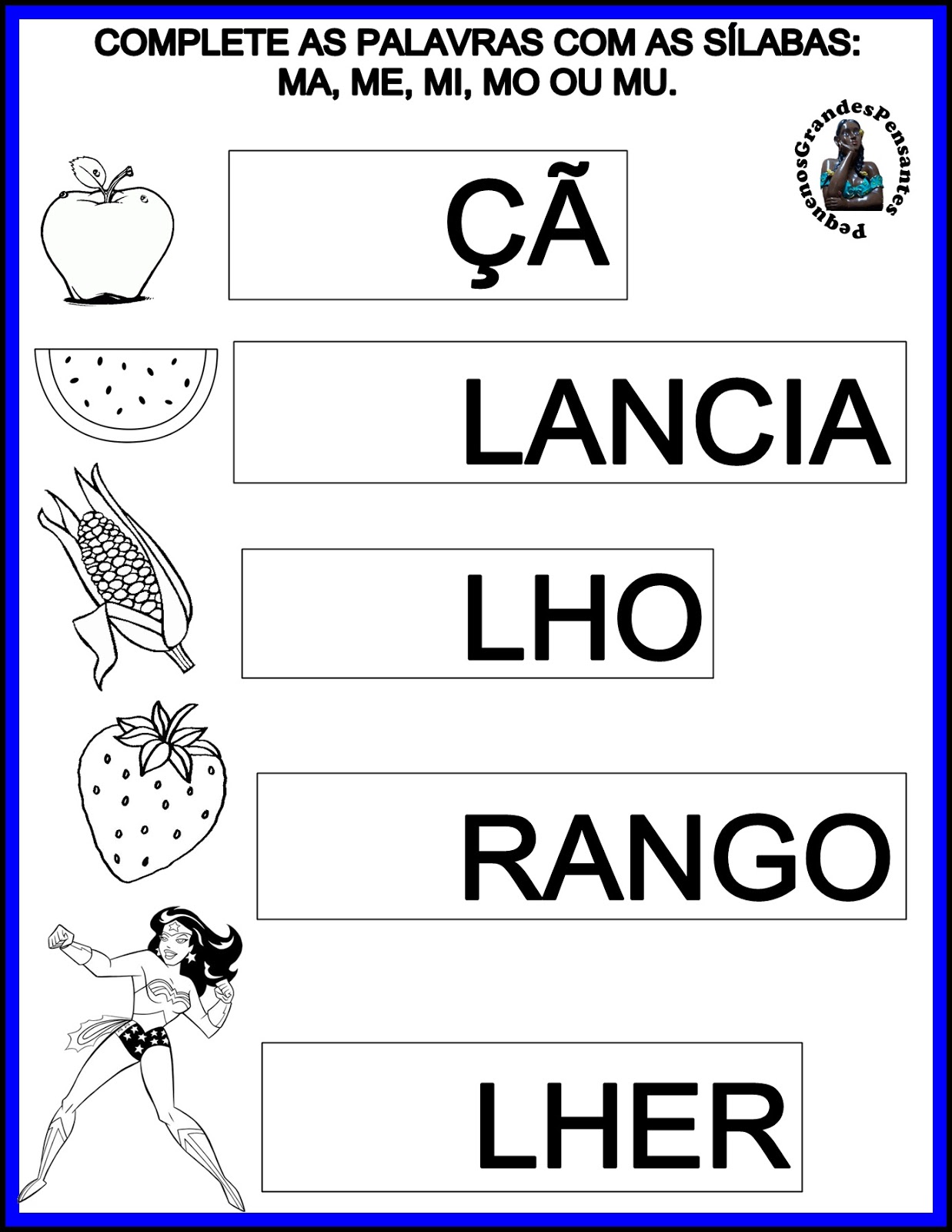 letra m coordenação motora