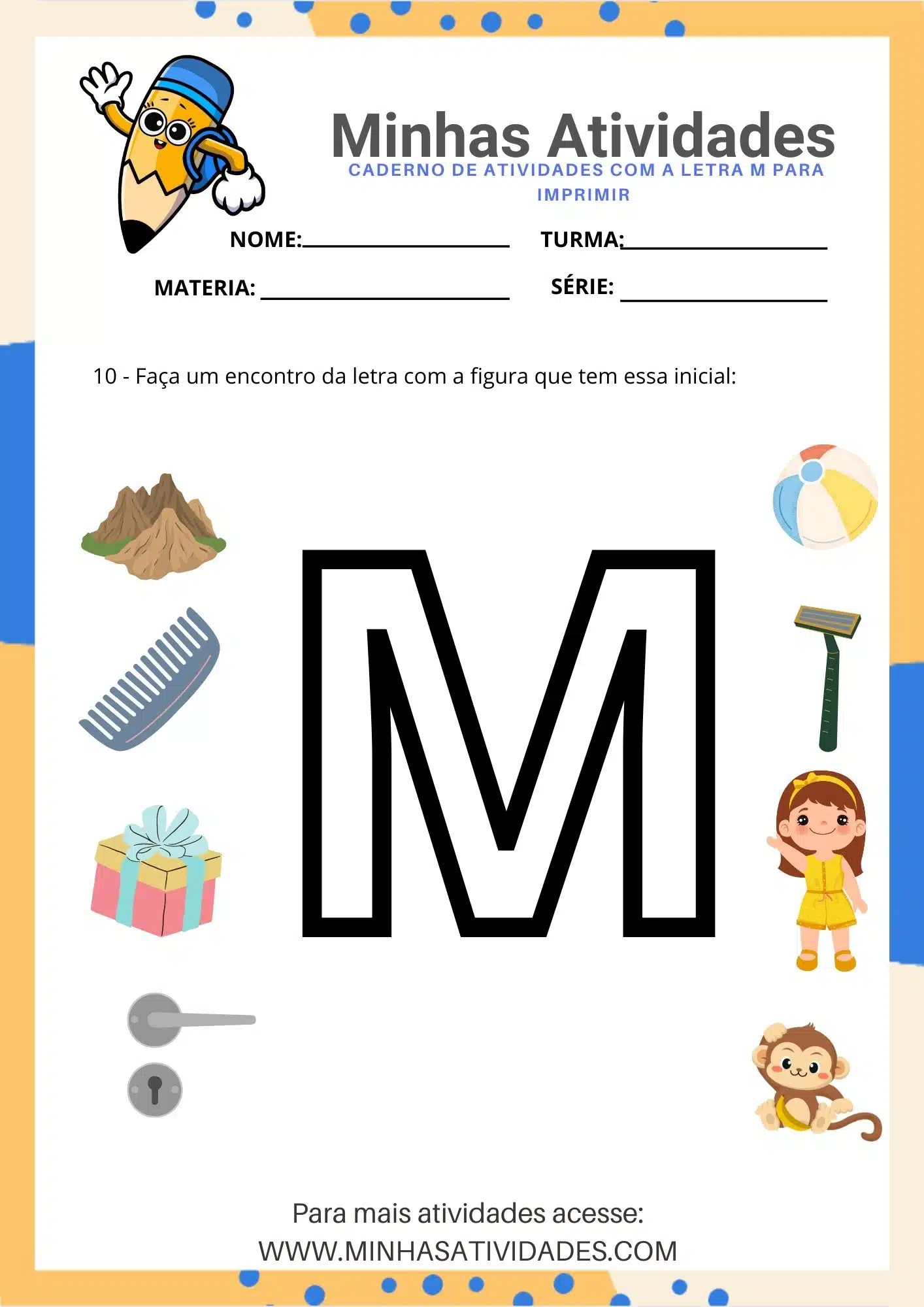 atividades sensoriais letra m