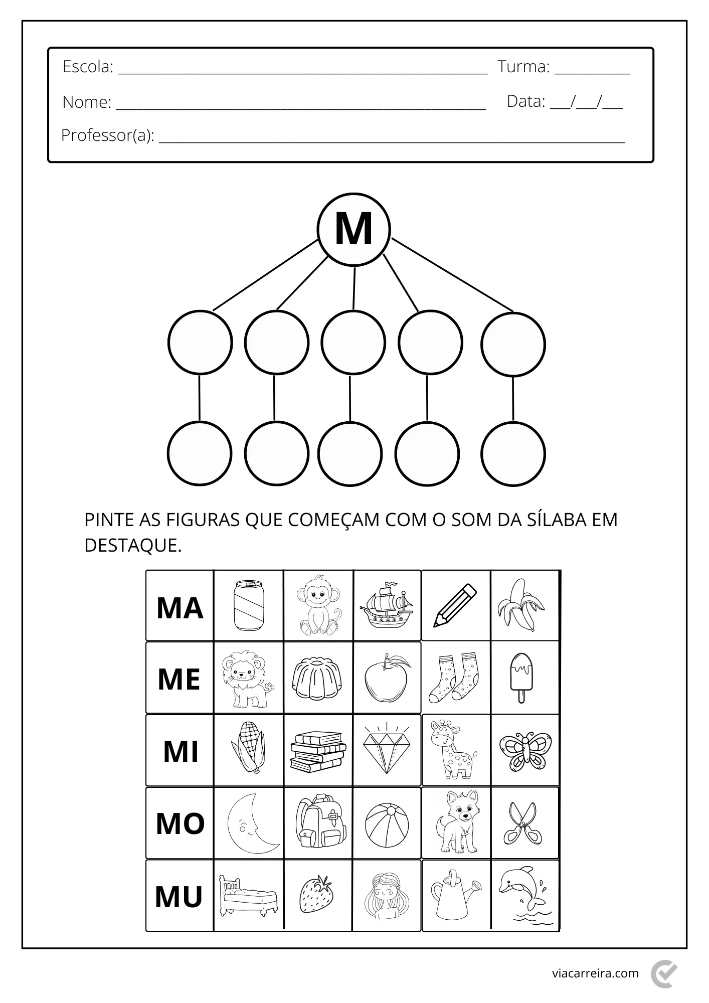 jogos com a letra m para alfabetização