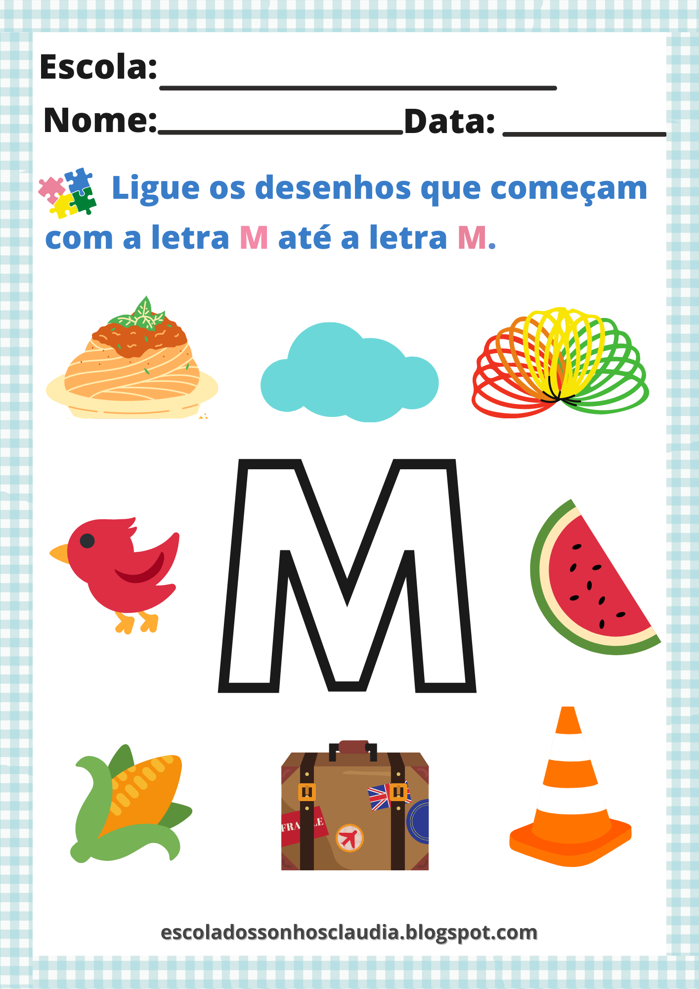alfabetização letra m