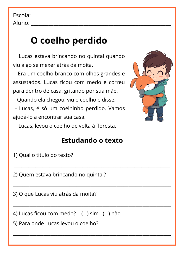 interpretação de texto online 3 ano