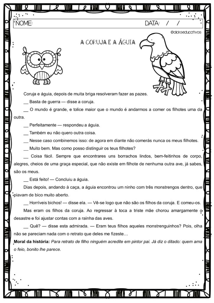 atividades de vocabulário 3 ano interpretação