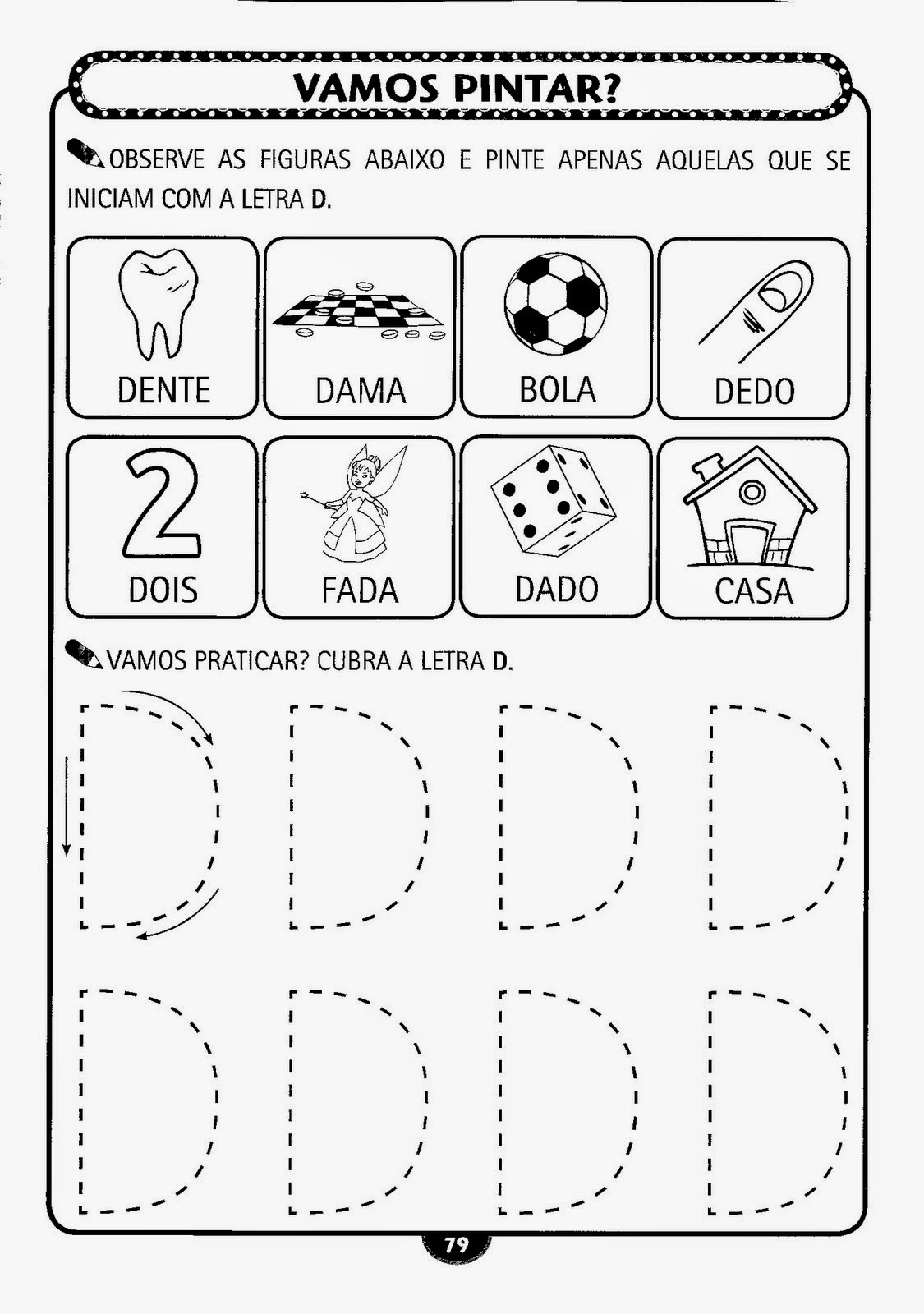 ditado letra D 2 ano