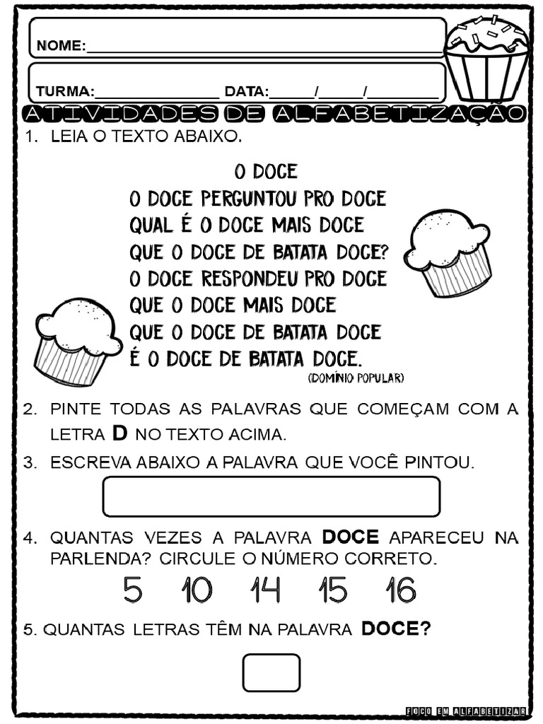 consciência fonológica letra D