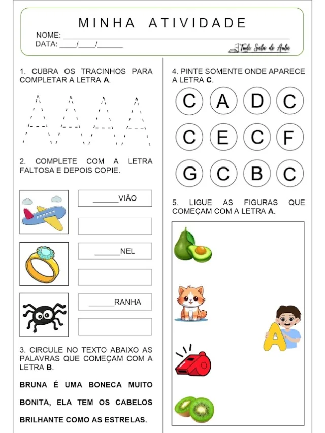 letra E para educação infantil