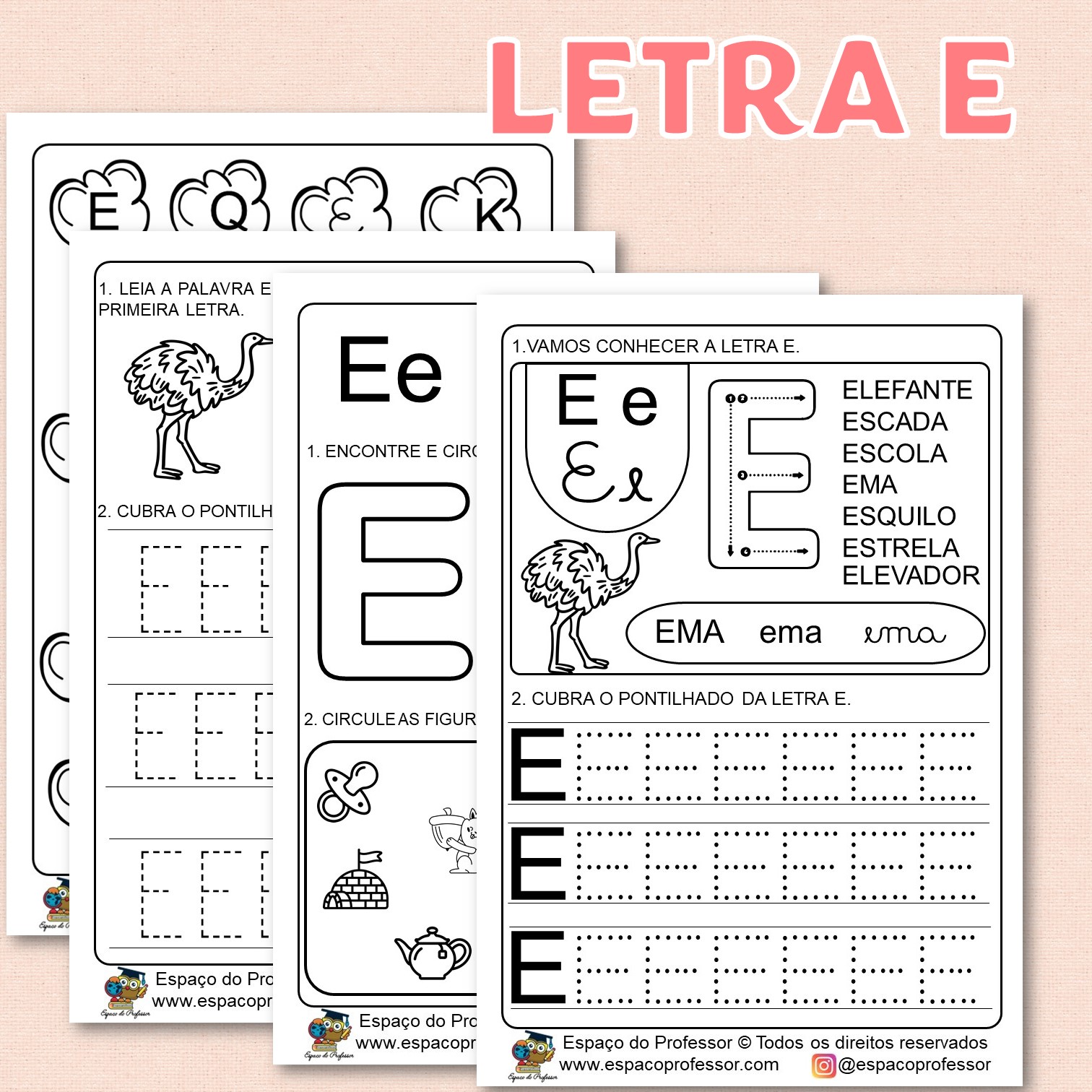 atividades fonéticas letra E