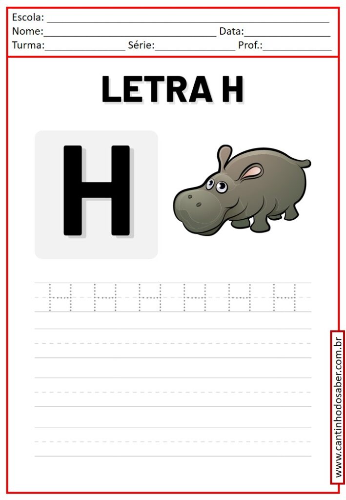 letra h atividades para imprimir