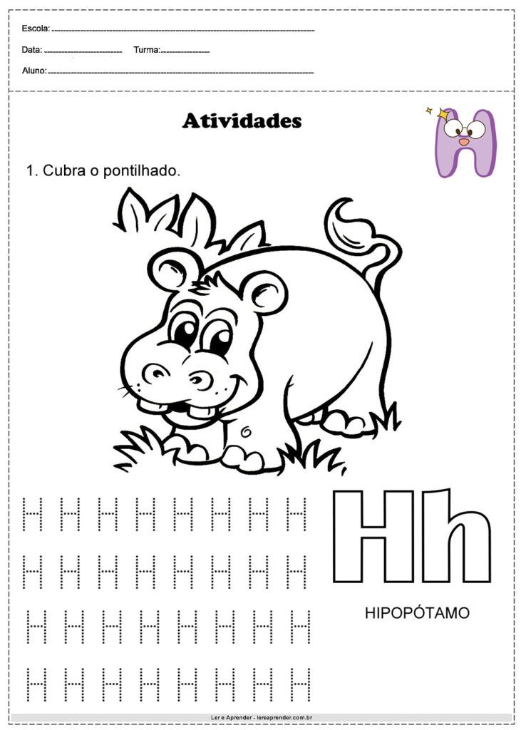 atividades lúdicas letra h