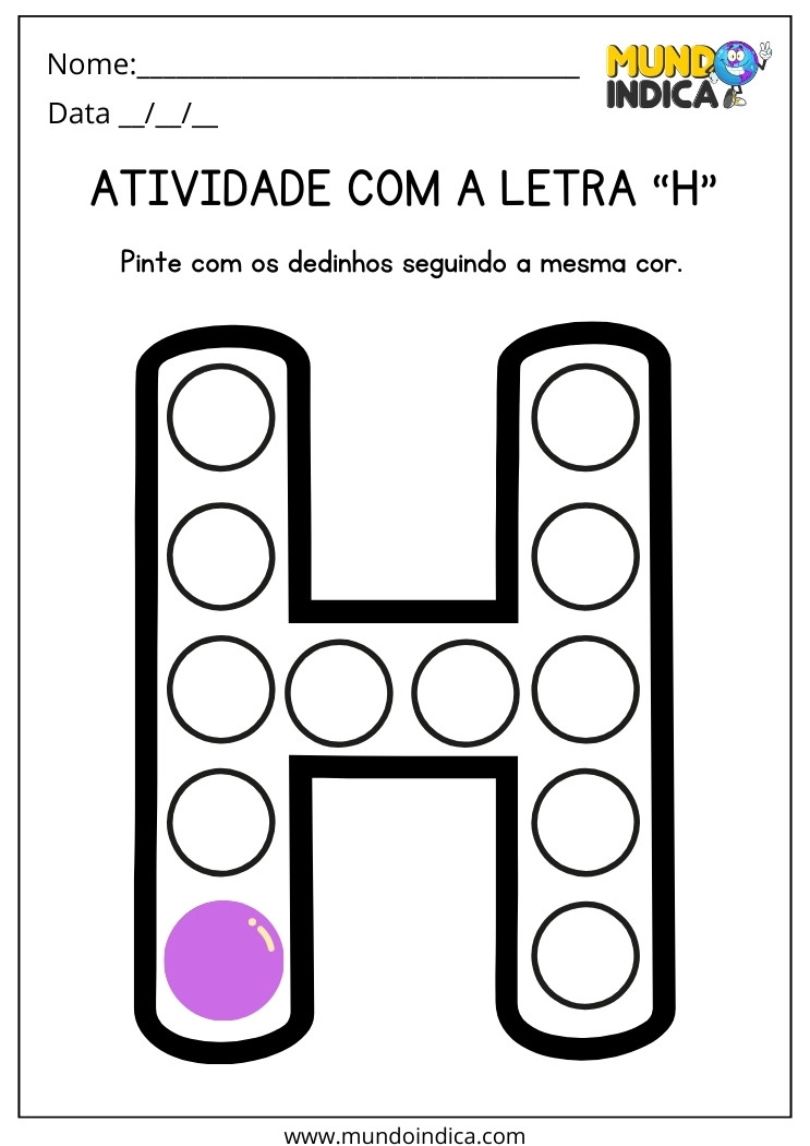 letra h para colorir