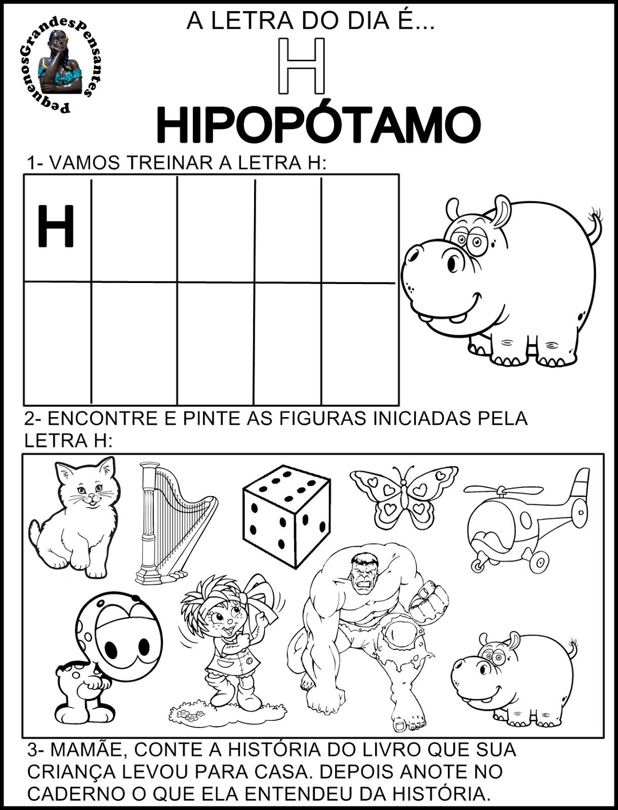 caligrafia letra h