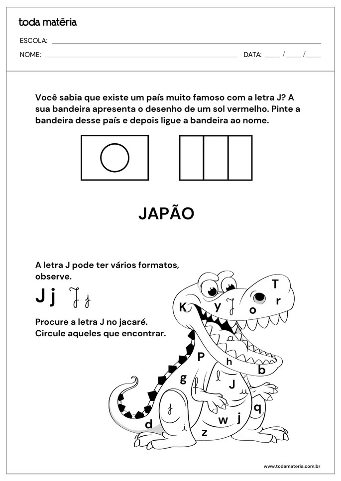 caça-palavras letra J