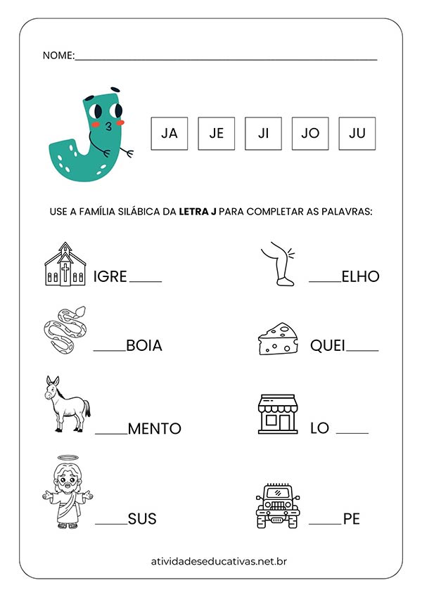 caligrafia letra J cursiva