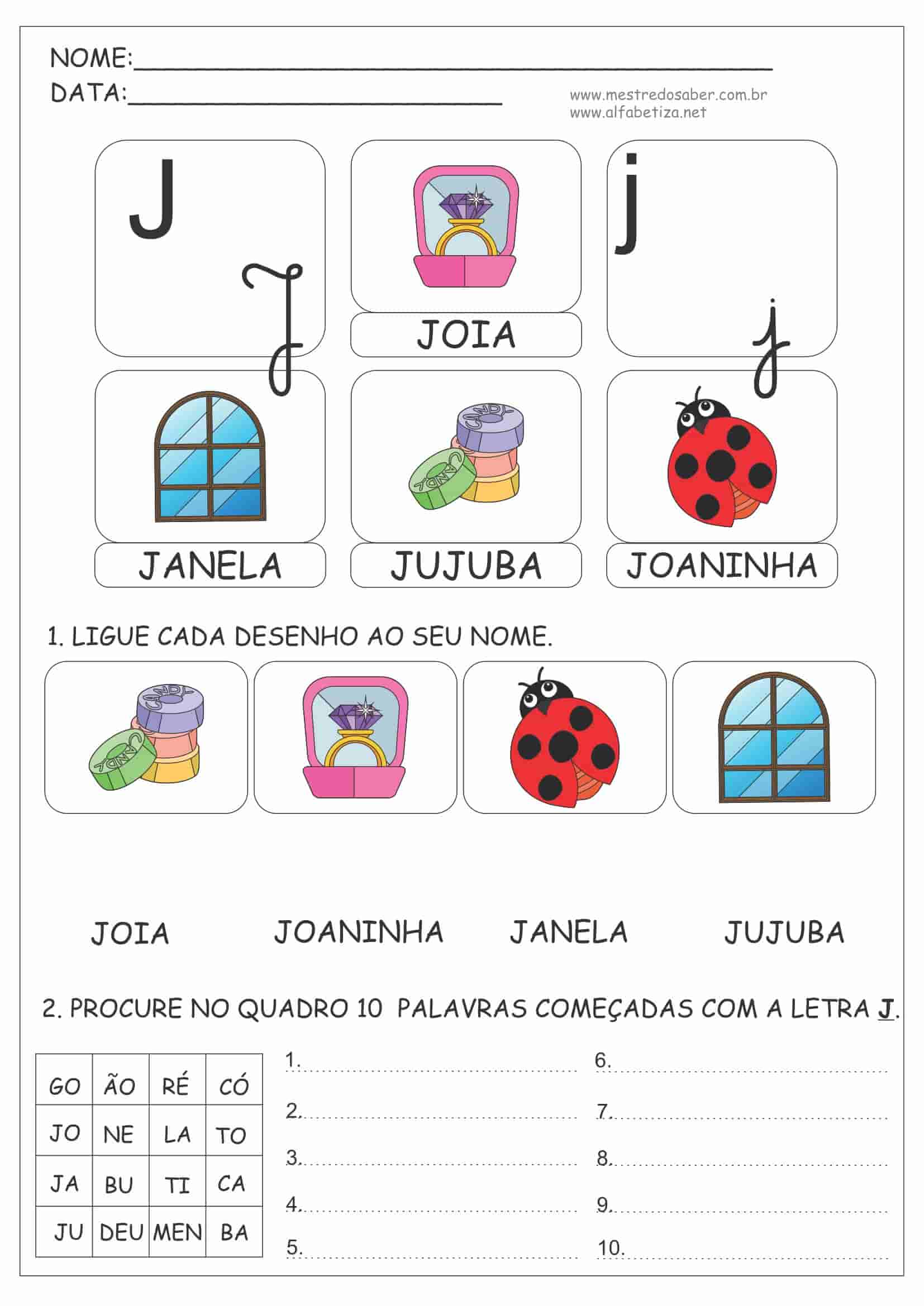 caligrafia letra J cursiva