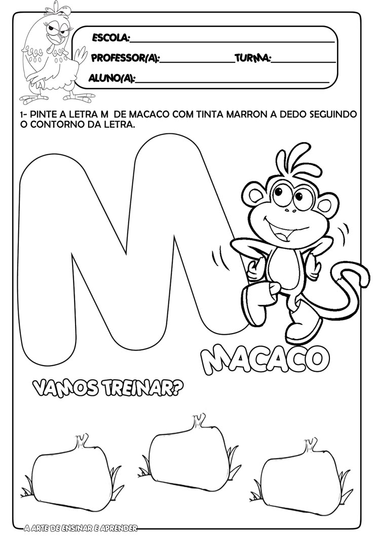 exercícios letra m educação infantil